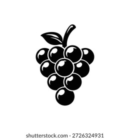 Concepto de cosecha de Ilustración vectorial de racimo de uva blanco y negro