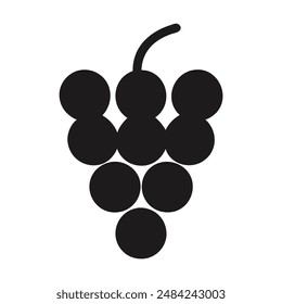Black and white grape cluster illustration. Vector illustration
