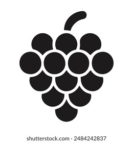 Ilustración de uva en blanco y negro. Ilustración vectorial