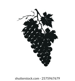 Black and White Grape Symbol Design