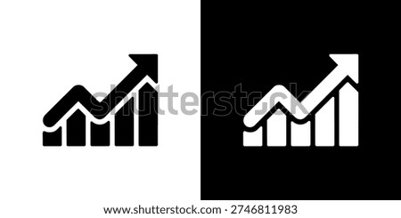 Black and white graph with arrows on white and black backgrounds