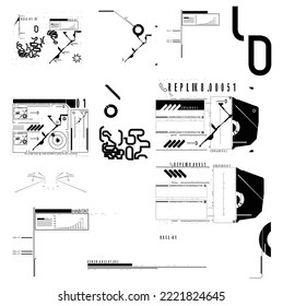black and white graph bar ,recorder ,toolbox vector illustration