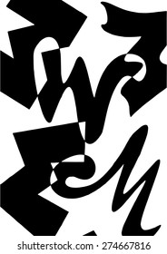 black and white graphic abstract geometric composition