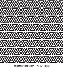 Black and white graphic, Abstract triangle modern design. Seamless pattern background.