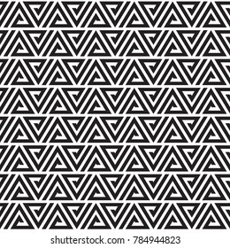 Black and white graphic, Abstract triangle modern design. Seamless pattern background.