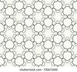 Black and white graphic background, seamless line pattern in arabian style. Repeating geometric lace texture for wallpaper, packaging, banner, invitation, business card, fabric print.