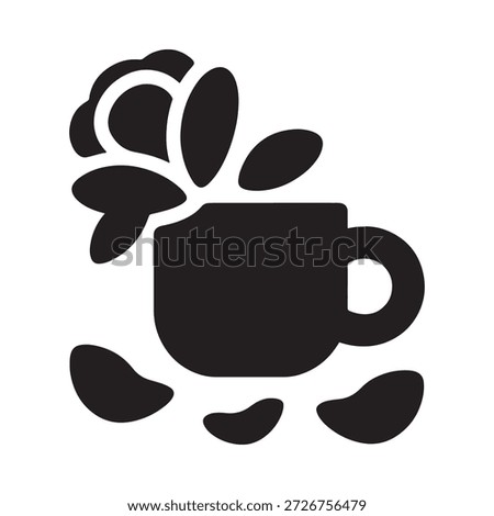 A black and white graphic of a coffee cup shaped like a turtle