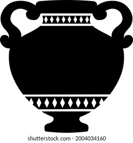 Black and white graphic design of a Greek basija made in vectors.