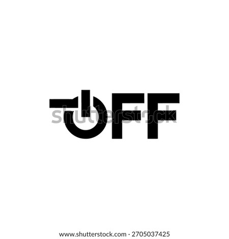 Black and white graphic design logo featuring the word off with the o replaced by a power symbol