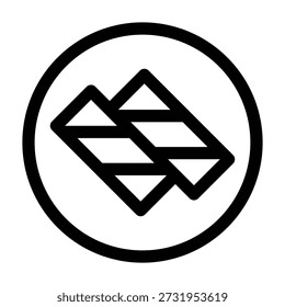 Um design gráfico em preto e branco representando um Popiah (rolo de primavera fresco). A imagem apresenta um grande contorno circular que encerra um padrão geométrico abstrato formado por diamantes e triângulos sobrepostos, simbolizando as camadas envoltas e os ingredientes do rolo em um estilo decorativo e moderno.