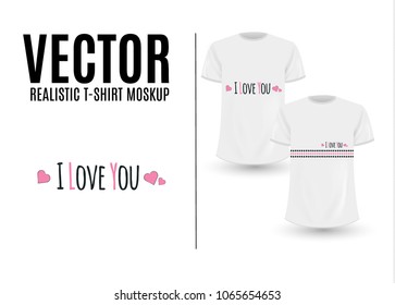 Black and white graphic fashion logo I love you. Typographical slogan for T-shirts, hoodies.