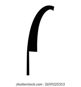 A black and white graphic of a flag . The image is a simple, flat design