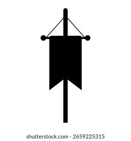 A black and white graphic of a flag . The image is a simple, flat design