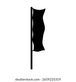 Gráfico en blanco y negro de una bandera. La Imagen es un diseño simple y plano