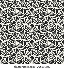 Black And White Graphic Floral Pattern