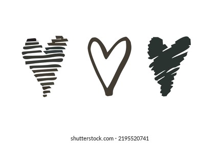 black and white graphic hearts