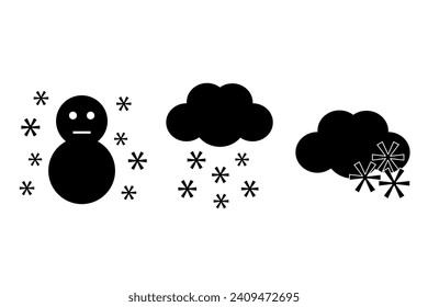 Schwarz-Weiß-Grafik über Schneefall.