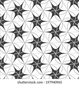 Black and White graphic pattern for abstract vector background.