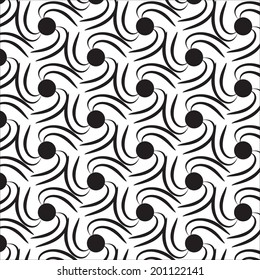 Black and White graphic pattern for abstract vector background.