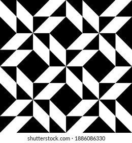 Black and white graphic pattern vector illustration. Geometric stylish ornate for textile prints and backgrounds.