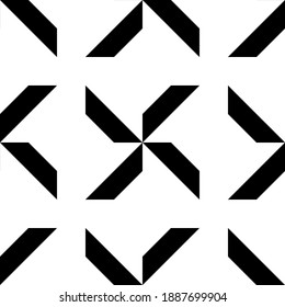 Black and white graphic pattern vector illustration. Geometric stylish ornate for textile prints and backgrounds.