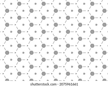 Schwarz-Weiß-Grafik im nahtlosen Muster-Stil für Gewebe