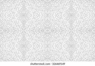 Black and white graphic seamless vector pattern with texture with corners (looking like wood texture) drawn with dotted lines