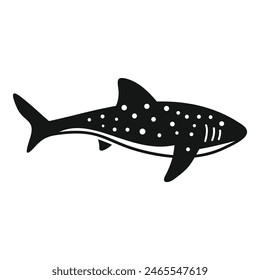 Black and white graphic of a shark, ideal for oceanthemed designs