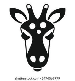 Black and white graphic of a stylized giraffe head