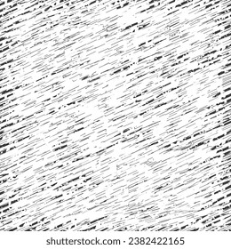 Black and white graphics made of effects, broken lines or hatching, leading in one direction. A flow, a movement. Grunge background. Vector seamless.