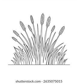 A black and white grass coloring page line art