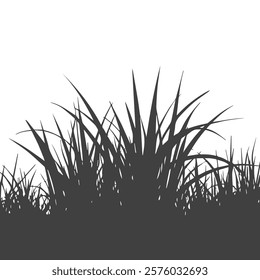 Black and White Grass in Vector Strokes