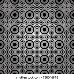 Black, white and gray background. Abstract geometric pattern. Vector seamless pattern. Colorful texture. Seamless geometric pattern. Geometric background with rhombus, dots and nodes.