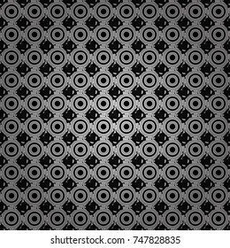 Black, white and gray background. Colorful texture. Abstract geometric pattern. Geometric background with rhombus, dots and nodes. Vector seamless pattern. Seamless geometric pattern.