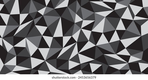 Fondo negro, blanco, gris con el patrón del triángulo, Vector