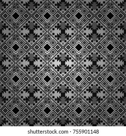 Black, white and gray background. Vector colorful rectangles seamless pattern.