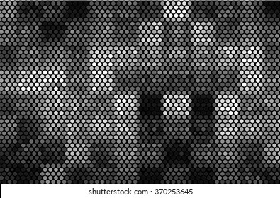 Black white and gray  checkered floor with polka dot tiles - Background vector illustration