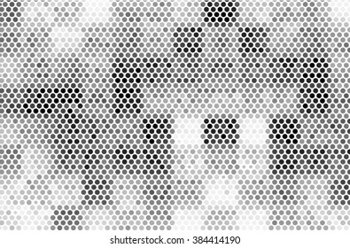 Black white and gray checkered floor with polka dot tiles - Background illustration. Abstract light square polka dot background pattern. Spotted line vector illustration