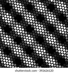 Black white and gray checkered floor with polka dot tiles - Background illustration. Abstract light square polka dot background pattern. Spotted vector line illustration
