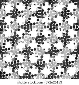 Black white and gray checkered floor with polka dot tiles - Background illustration. Abstract light square polka dot background pattern. Spotted vector line illustration
