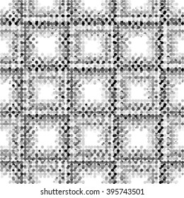 Black white and gray checkered floor with polka dot tiles - Background illustration. Abstract light square polka dot background pattern. Spotted line vector illustration