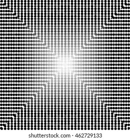 Black white and gray checkered floor with polka dot tiles - Background illustration. Abstract light square polka dot background pattern. Spotted line vector illustration