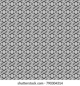 Black, white and gray diagonal tiles. Vector stock illustration in a modern flat style. Creative seamless pattern, modern diagonal abstract background with geometric elements.