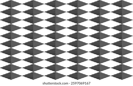 black white and gray diamond, triangle strip on white as checkerboard repeat pattern, replete image, design for fabric printing
