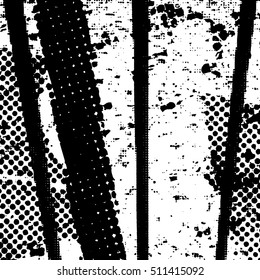 Black, white and gray grunge halftone background. Vector pattern.