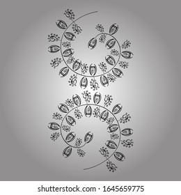 Black, white and gray on colors. Vector - stock. Nice background. Doodles cute pattern. It can be used on wallpaper, mug prints, baby apparels, wrapping boxes etc. Seamless Beautiful fabric pattern.