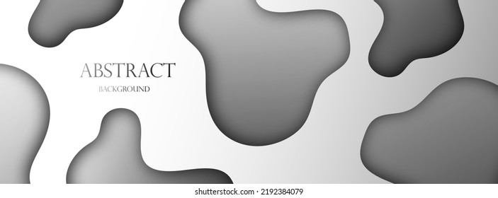 Negro Gris Negro Estilo de corte de papel negro Vector de fondo abstracto