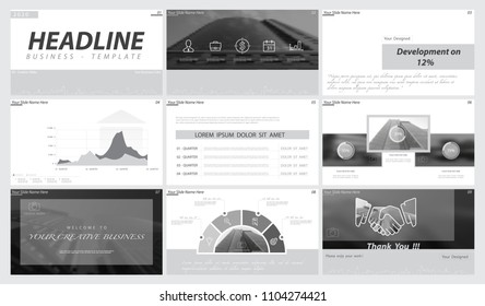 Black and white, gray, presentation template, white background. Creativity Best infographic graphics.Postkart, flyer, corporate report, marketing, screen, advertisement, document,annual report,vector