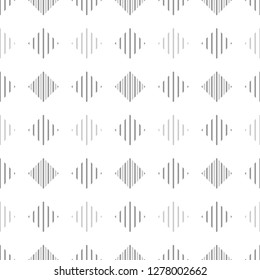 Black white and gray striped rhombus geometric seamless pattern, vector