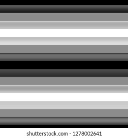 Black white and gray striped simple geometric seamless pattern, vector